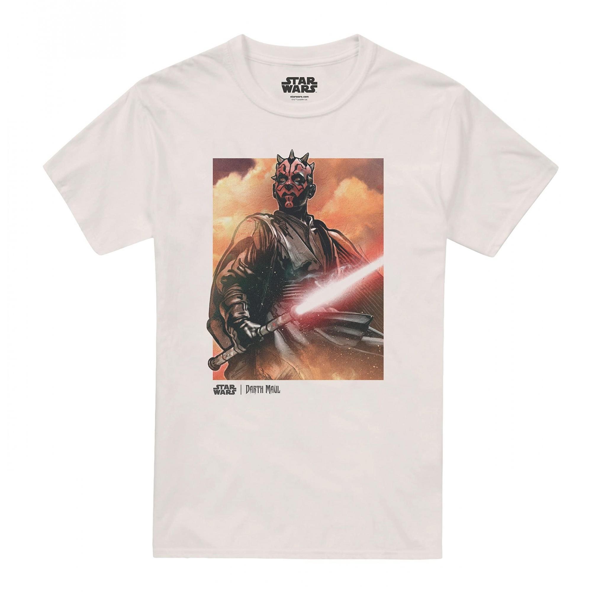 Star Wars Mens Ignited Darth Maul T-Shirt XL natuurlijk