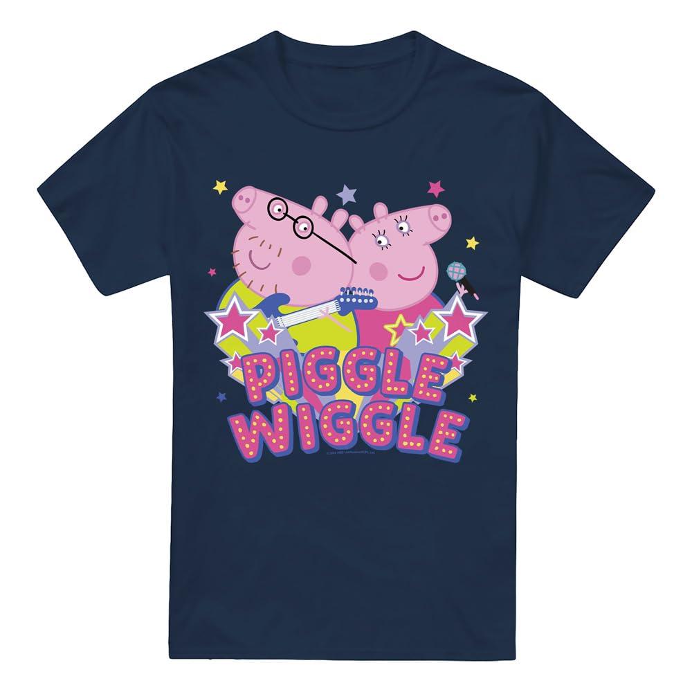 Peppa Pig Mens Piggle Wiggle Mummy Pig Daddy pig T-Shirt L Vloot