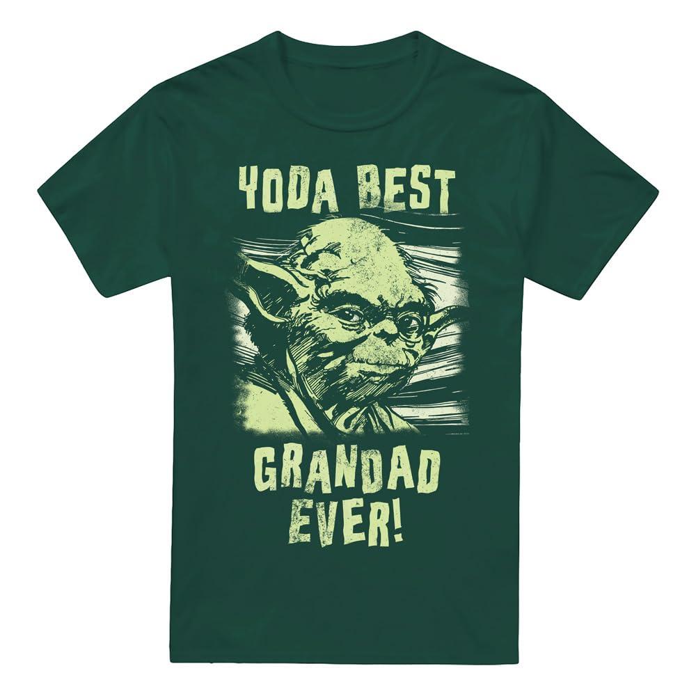 Star Wars Mens Best Grandad Yoda Comic T-Shirt 3XL bosgroene kleur