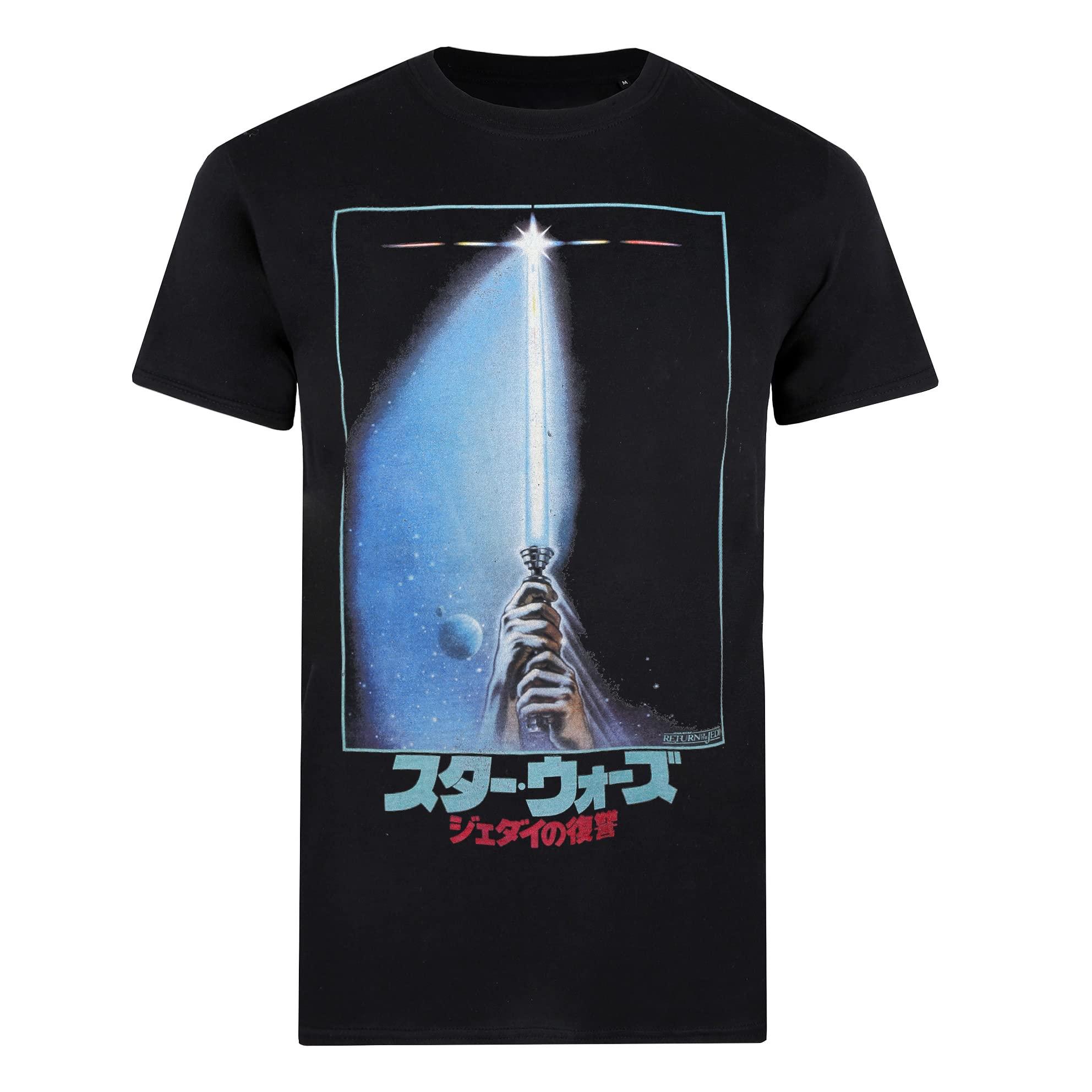 Star Wars Mens Lightsaber T-Shirt 5XL zwart
