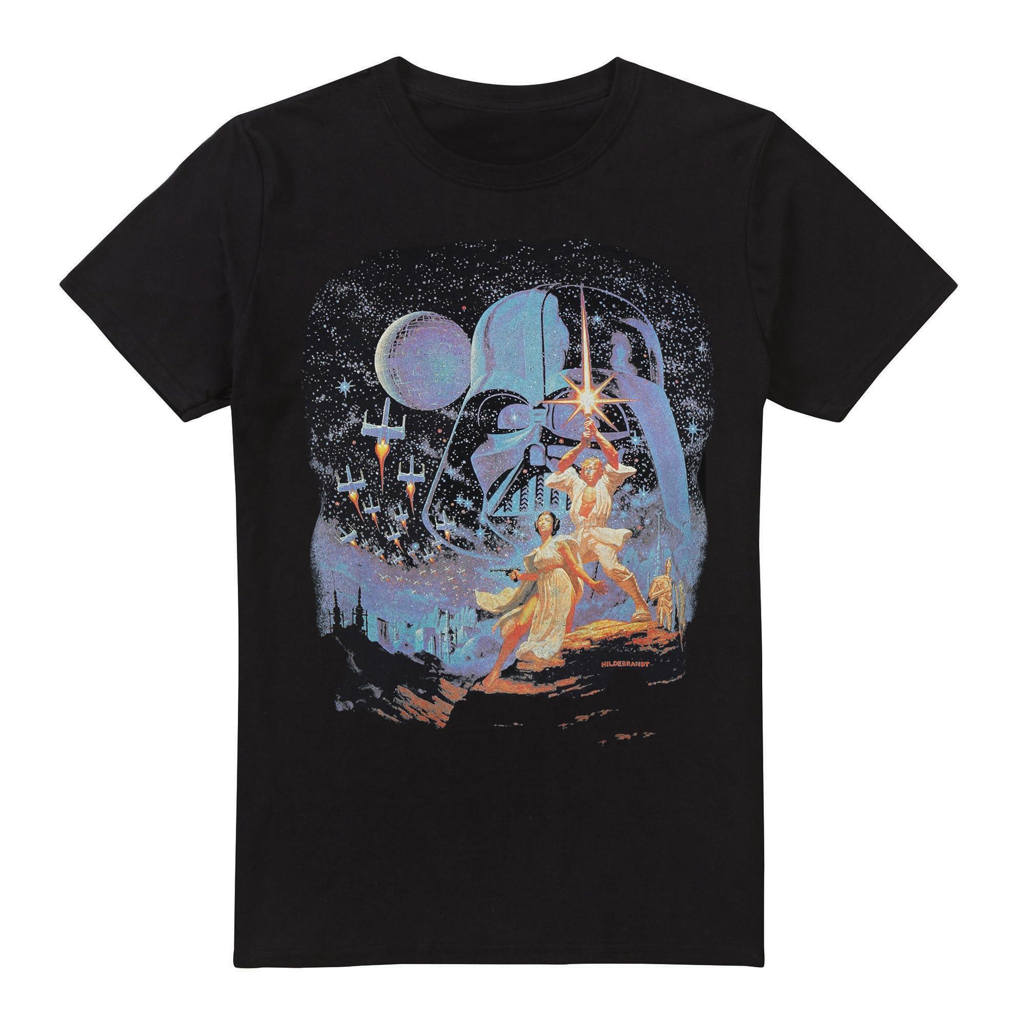 Star Wars Mens Retro Poster T-Shirt 5XL zwart