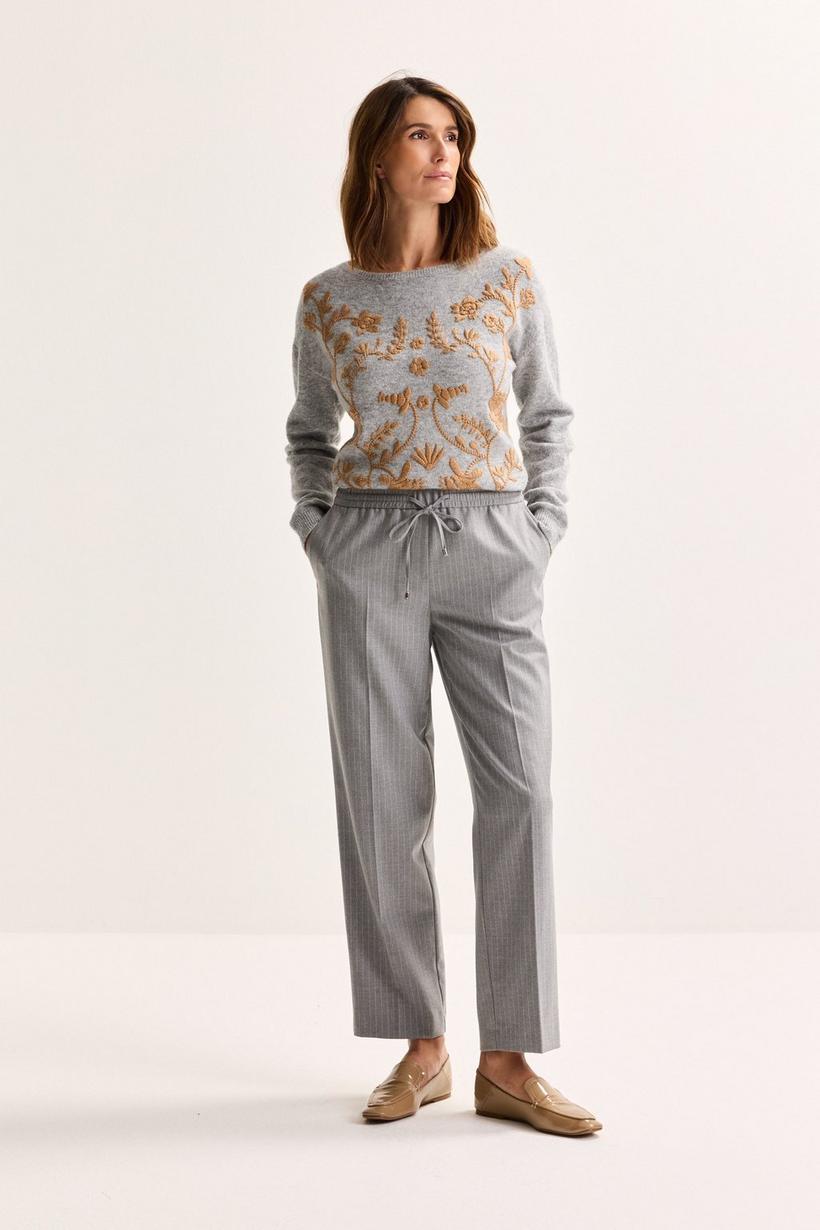 Améline Broek Met Krijtstreep In Lurex