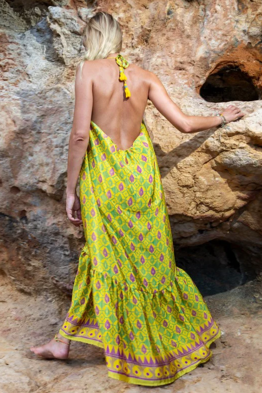 El.rÃ©sidu Damen vegan Kleid Myra Gelb