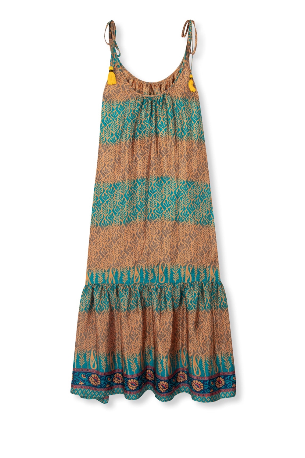 El.rÃ©sidu Damen vegan Kleid Myra Blau/Hellbraun