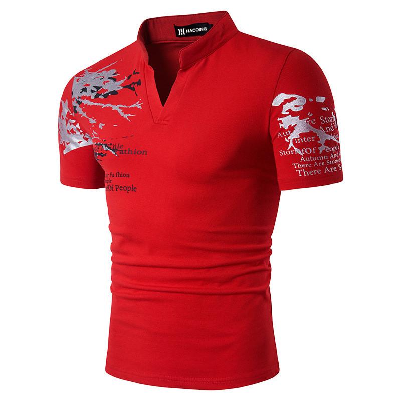 Bengbukulun Nieuw zakelijk T-shirt met korte mouwen voor heren, zomer bedrukt casual ademend T-shirt met V-hals XXL