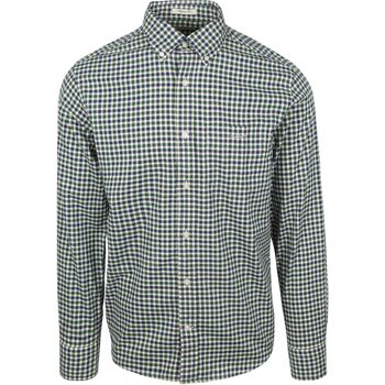 Gant Overhemd Lange Mouw  Casual Overhemd Twill Ruit Groen