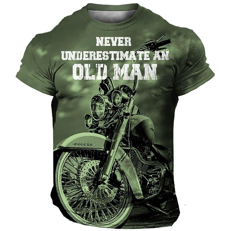 Xuhaijian02 Vintage motorfiets heren T-shirt 3D-print rijden korte mouw zomer mannelijke kleding casual tops klassieke biker ademend T-shirt 6XL
