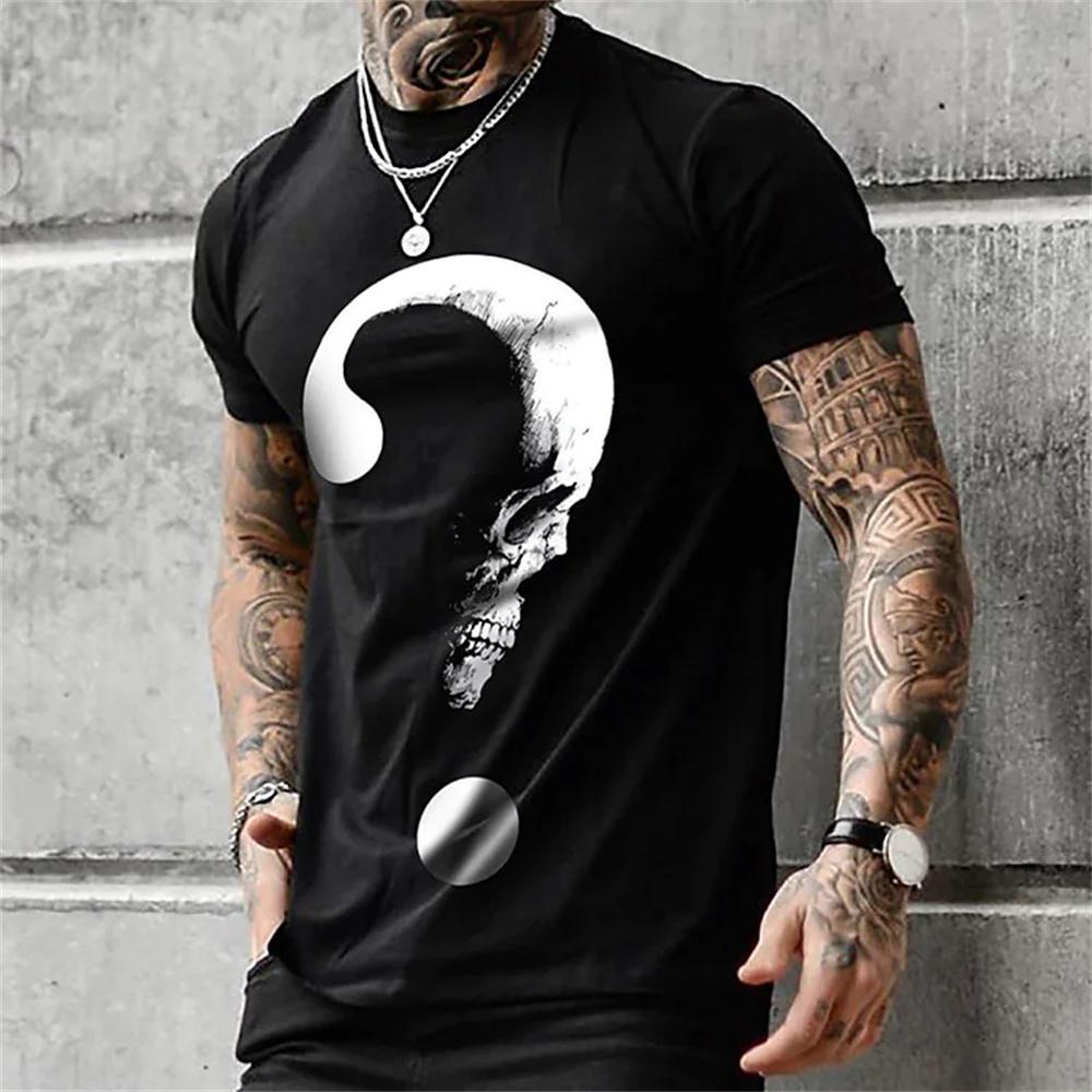 ETST 03 Heren T-shirt Zomer Mode Schedel Thema 3d Mannen Cool Street Print Tshirt Horror Series Stoere Korte Mouw Heren Grote Maat Top Tee - T-shirts 6XL