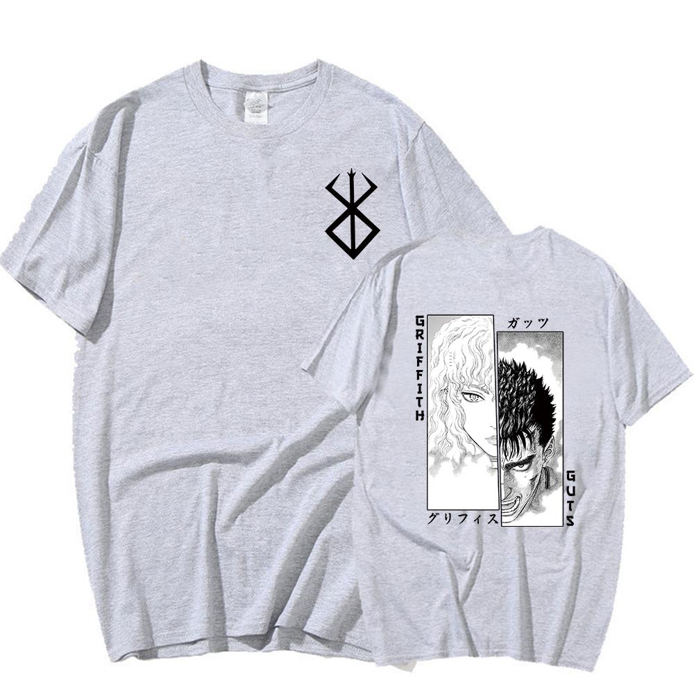 ZSIIBO Happy Girl Mannen Vrouwen T-shirt Anime Lef Griffith T-shirt Harajuku Grappige Berserk Print T-shirt Kleding Hip Hop Tops Tees Zomer tops 2XL