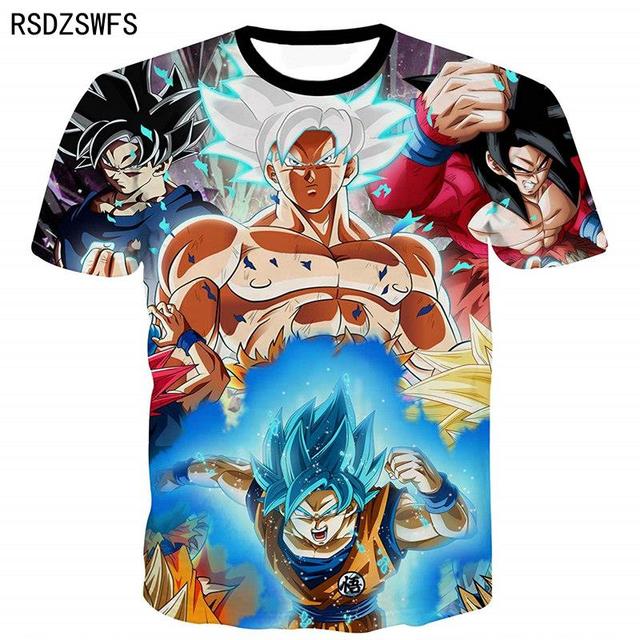 Baibao QIQI Nieuwe Cartoon Harajuku T-shirt Zomer Mannen Mode Casual 3d Printing Goku Anime Zomer Mode Korte Mouw Top L