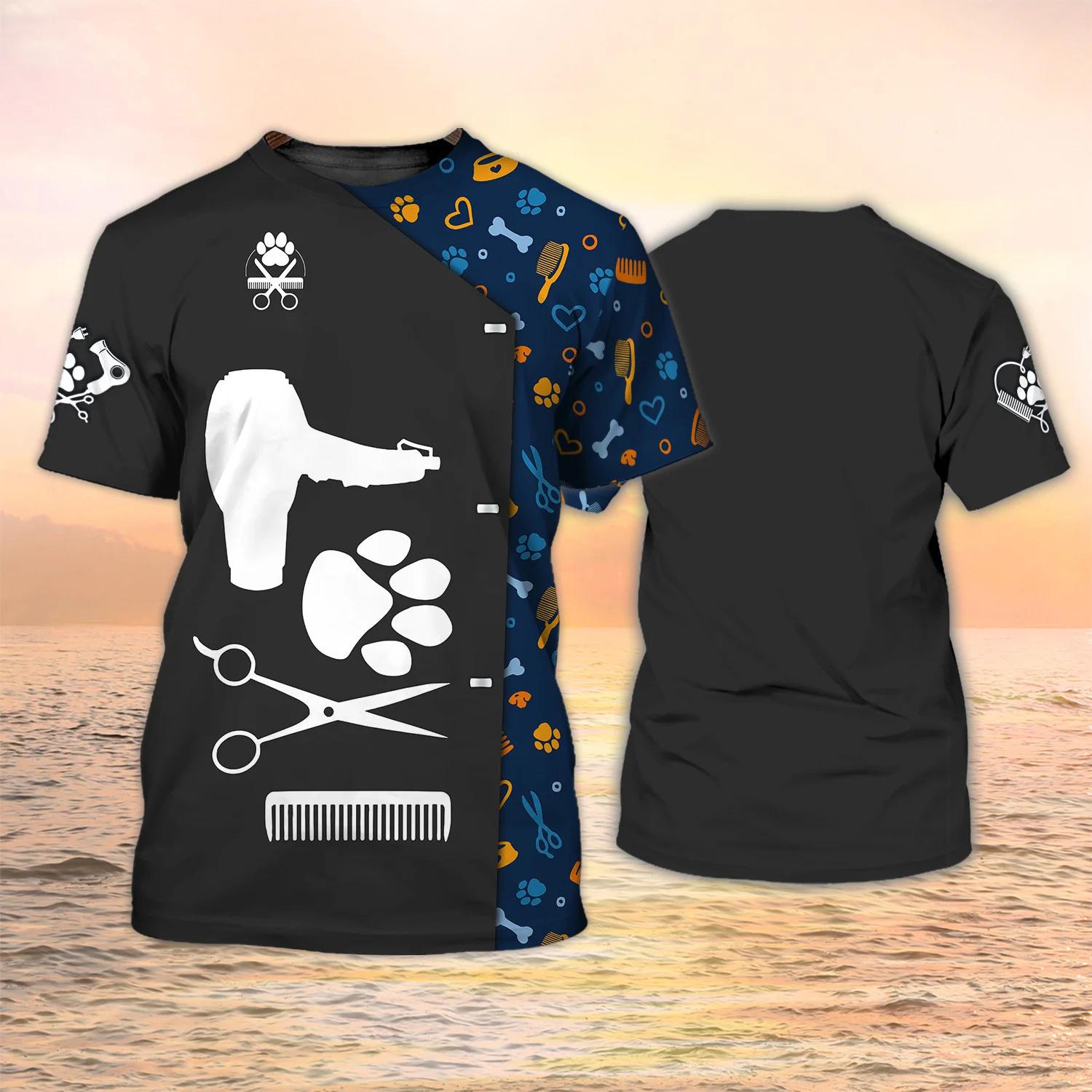 Nihao Puppy Groomer T-shirt Heren Shirt Unisex Mode Uniform Zomer O-hals Kleding Mannelijke Oversized Korte Mouw Tees Harajuku Tops 5XL