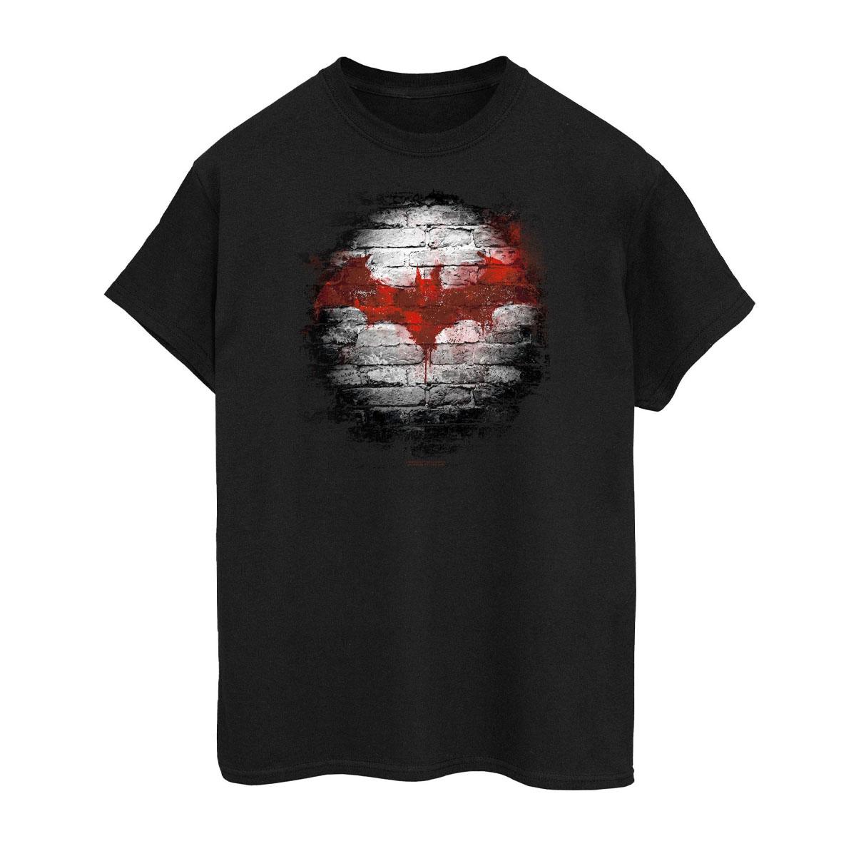 Batman Heren T-shirt met katoenen logo aan de muur XXL