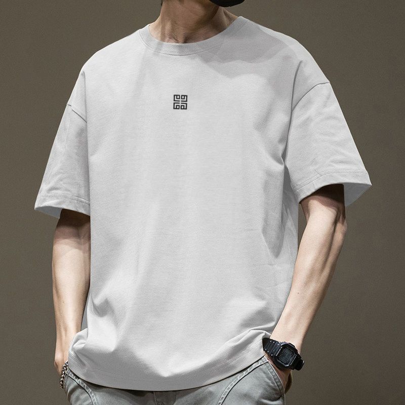 Bistrota 100% Katoen Heren T-shirt O-hals Halve Mouwen Casual Los T-shirt Man Hip Hop Pullover Shirt S