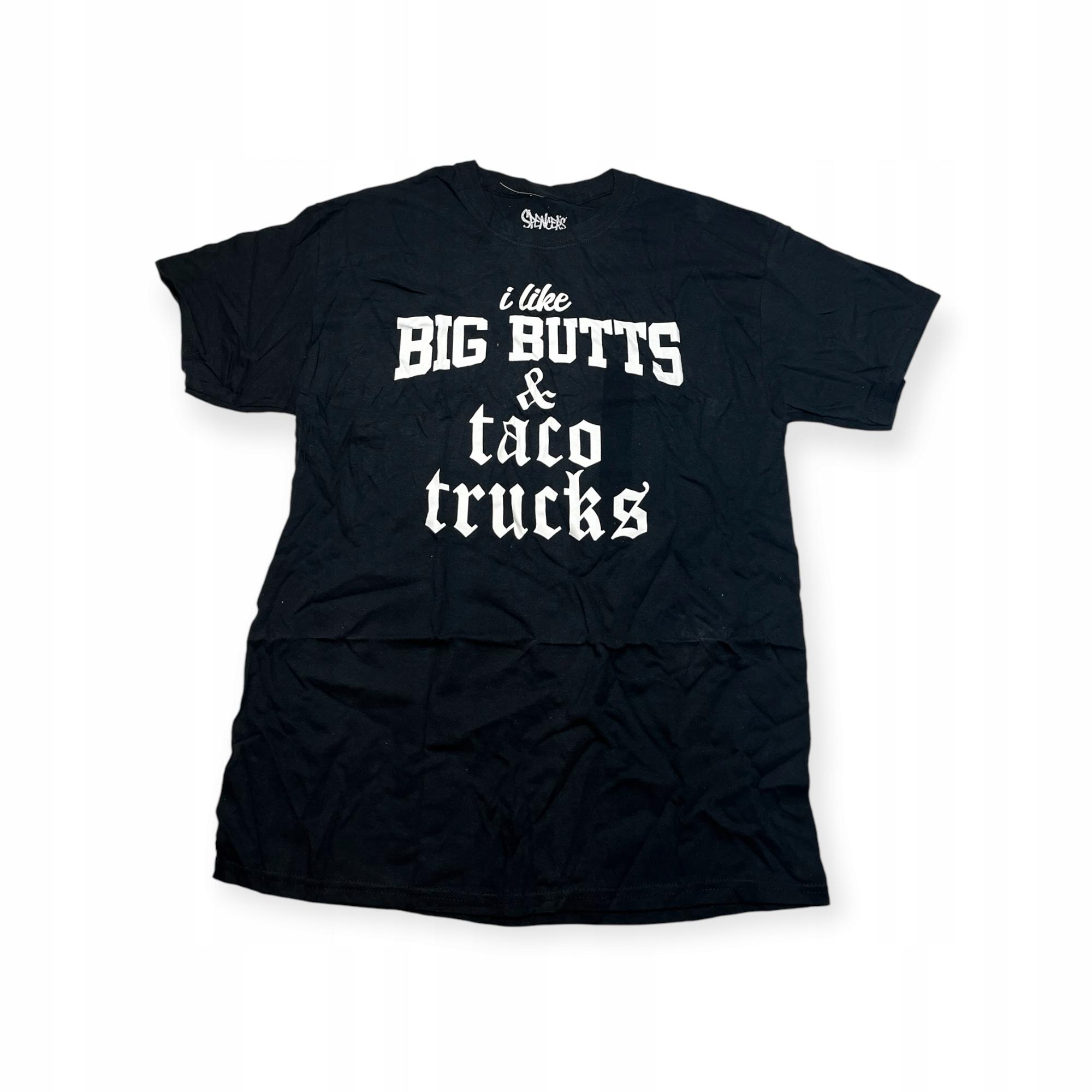 Outletup-clothes Koszulka T-shirt męski okrągły dekolt SPENCER'S nadruk L