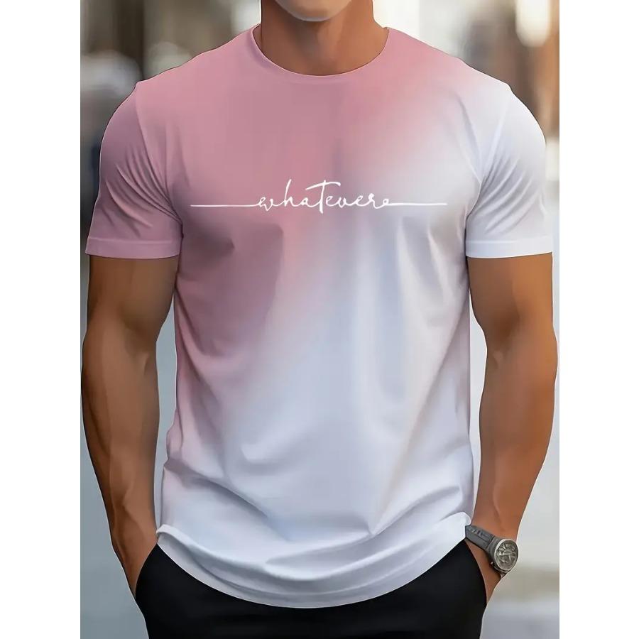 HerSight Levendige Gradient Comfy Tee - Zachte ademende ronde hals korte mouw mode top voor lente zomer vakantie vrije tijd vakantie L
