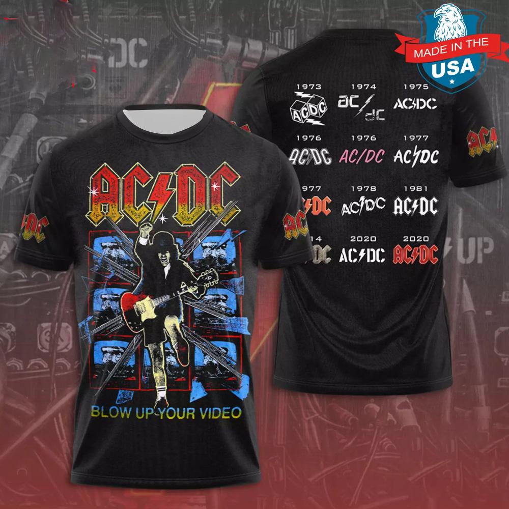 ETST0013 Zomer Herenkleding Rock Band T-shirt AC/DC 3D Print Kinderen Jongen Korte Mouw T-shirts Hip Hop Mode Ronde Hals Casual Shirts Tops 4XL