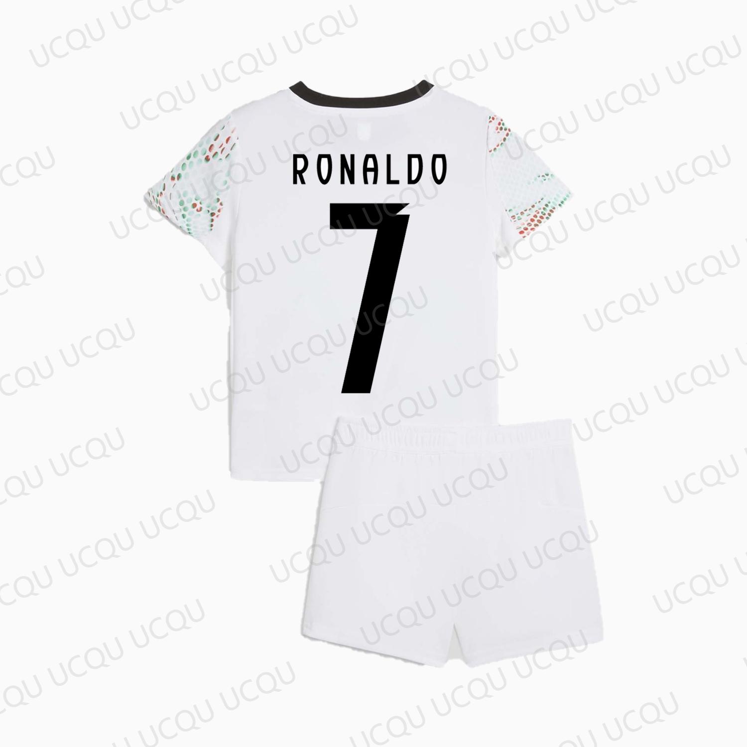 ETST25 2025 Ronaldo 7 Nieuwe Arraivl Zomer Oversized Korte Mouw Voetbalshirt Kit 3D Geprint T-shirt Voor Volwassenen/Kinderen Toppak 120 cm