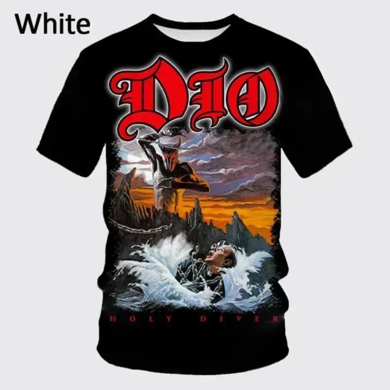 ETST41 Hip Hop Street Unisex Oversized T Shirt New Metal Rock Dio Band 3D Print T-shirt Fashion Men Clothing Harajuku Short Sleeve Tops 2XL