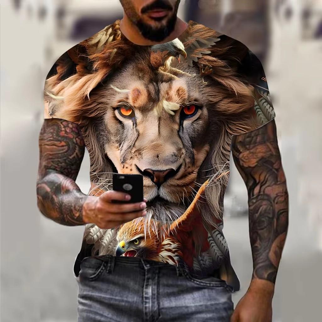 ETST 05 Wolf T-shirt 3d Digitaal Dierenprint Grafisch camisa hombre Casual Tees Korte Mouwen Comfortabele Pullover Tops Herenkleding 5XL