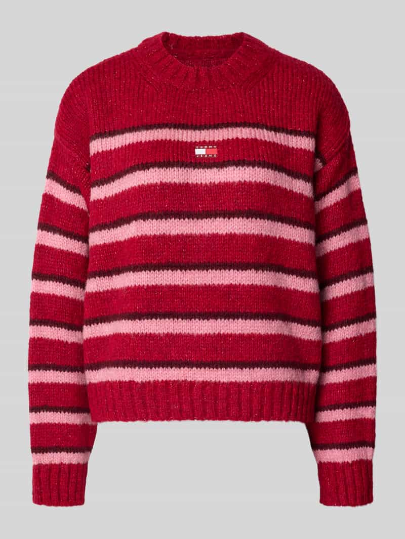 TOMMY JEANS Trui met ronde hals TJW BADGE STRIPE FLUFFY SWEATER
