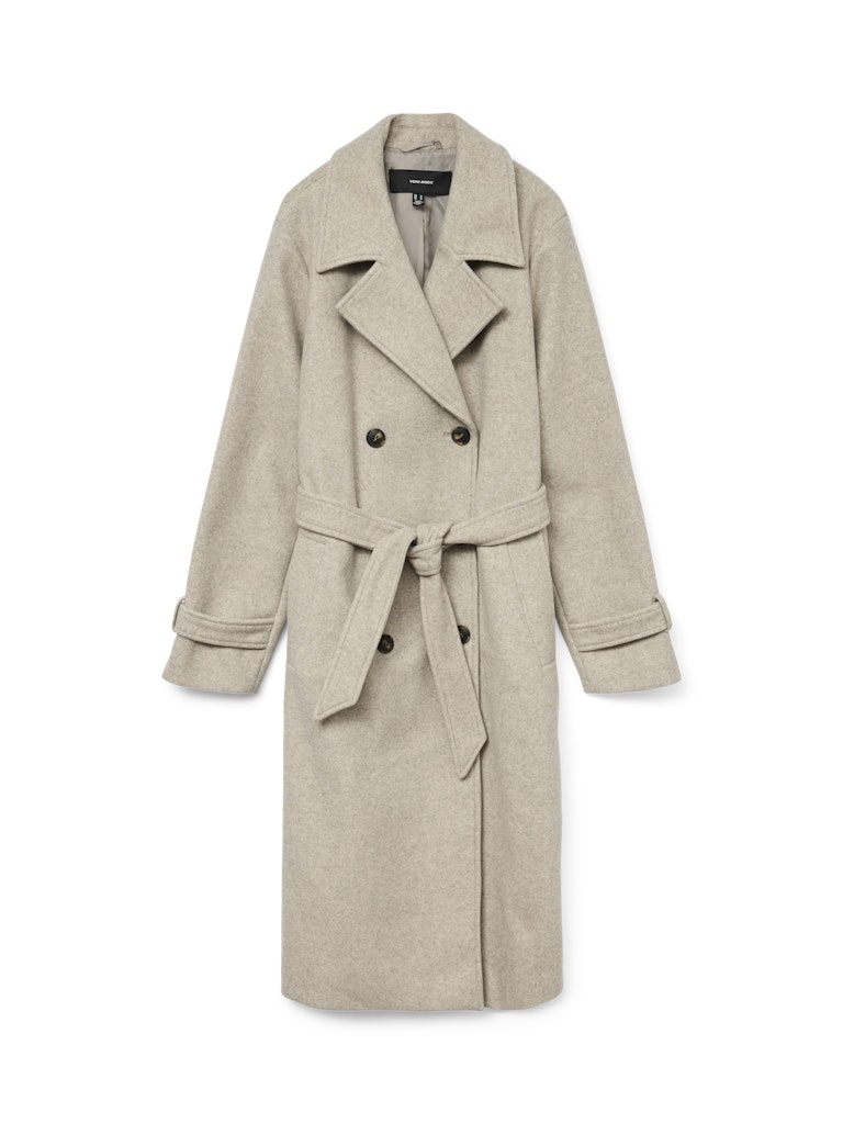 Vero Moda vmfortunevega long trenchcoat ga no 10289870 silver mink
