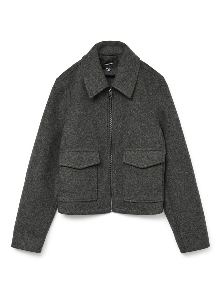 Vero Moda vmsafir short jacket ga noos 10331731 dark grey melange