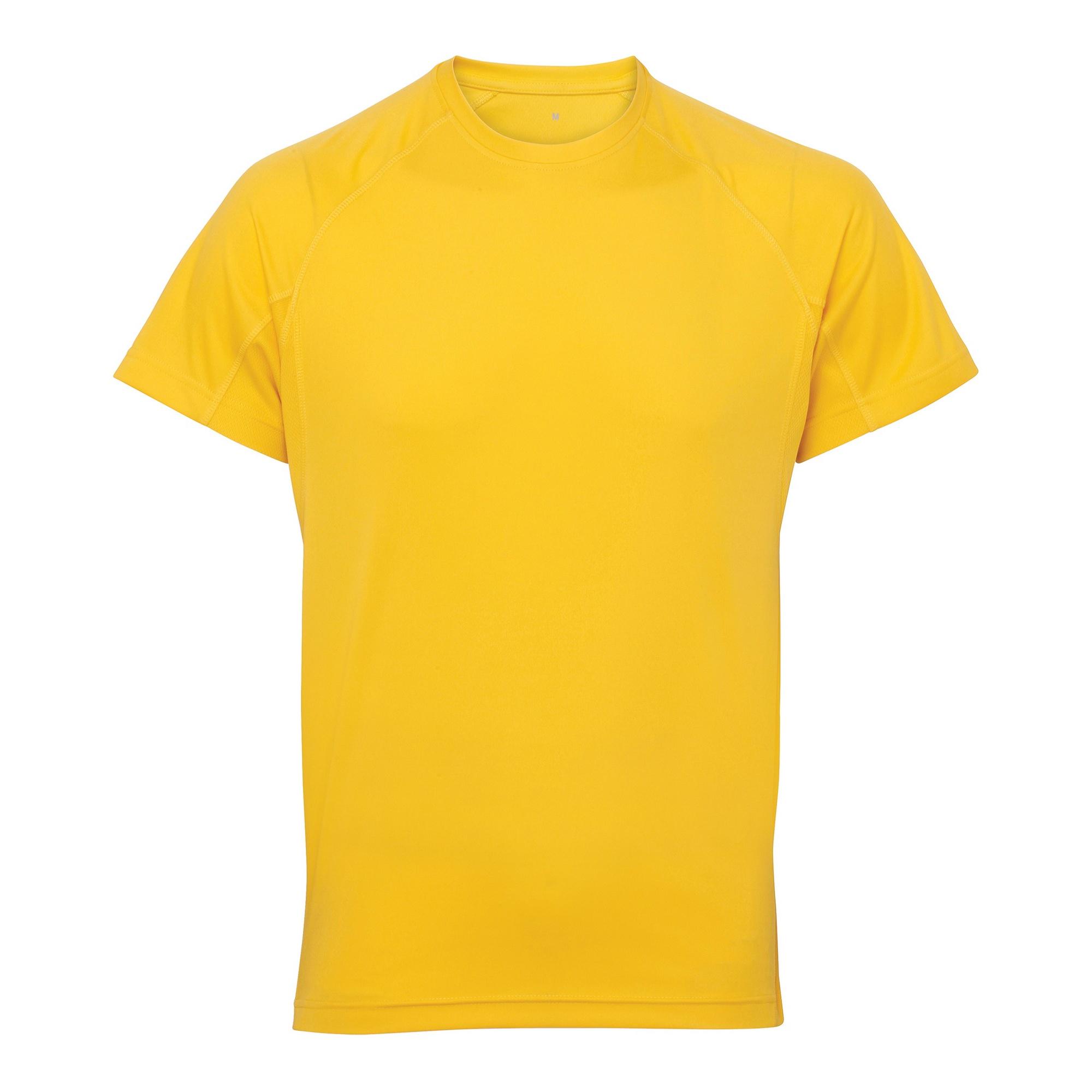 TriDri Tri Dri heren T-shirt met korte mouwen en panelen M geel
