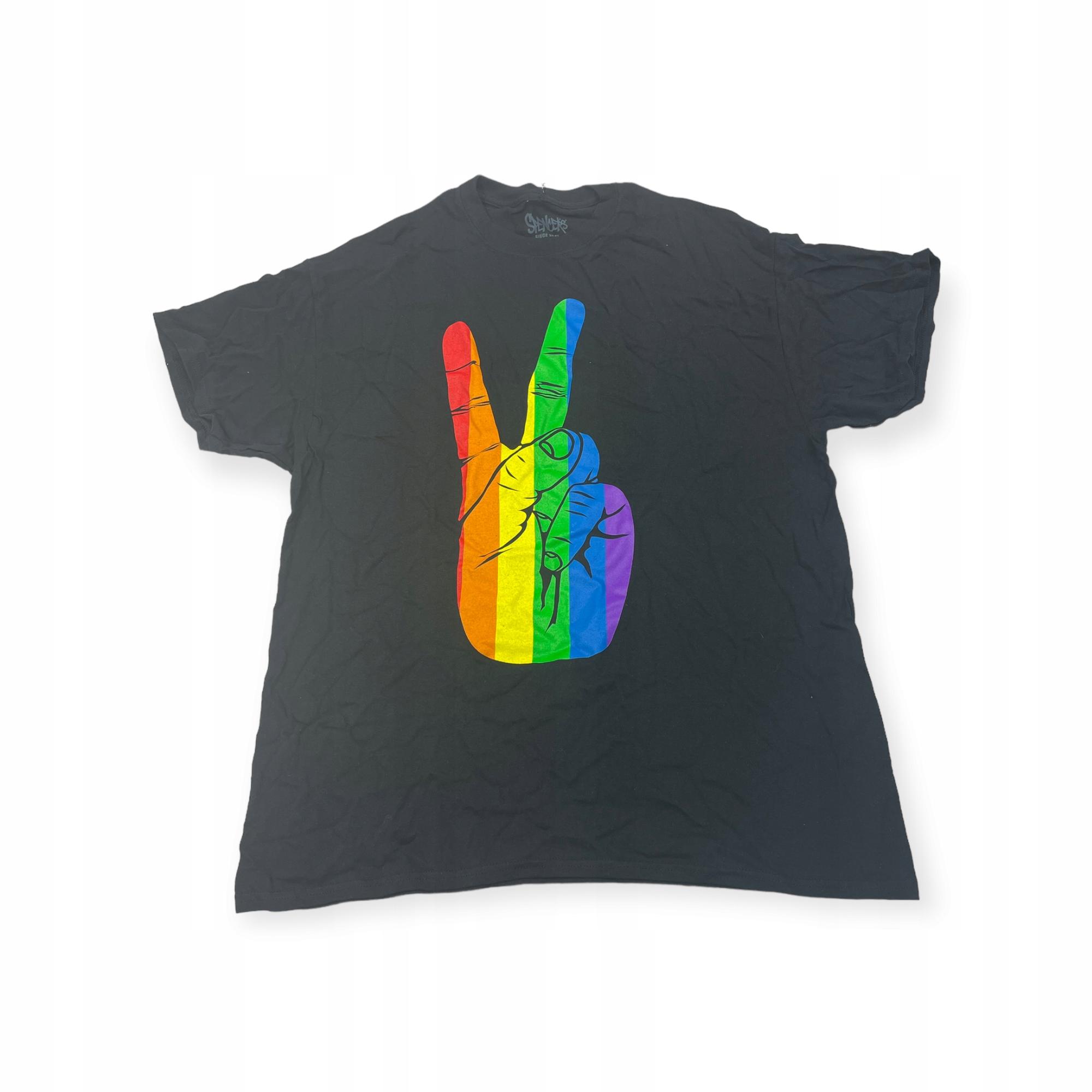 Outletup-clothes Koszulka T-shirt męski okrągły dekolt SPENCER'S NADRUK XL