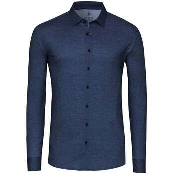 Desoto Overhemd Lange Mouw  Overhemd Twill Optics Indigo