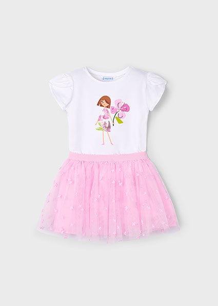 Mayoral Zomer tule rok + top meisjes - mauve paars