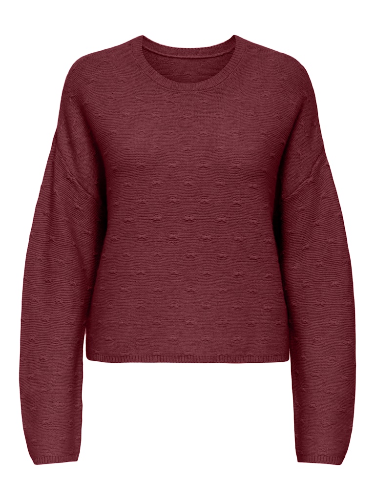 Only Onlkatia ls structure o-neck cc knt bordeaux