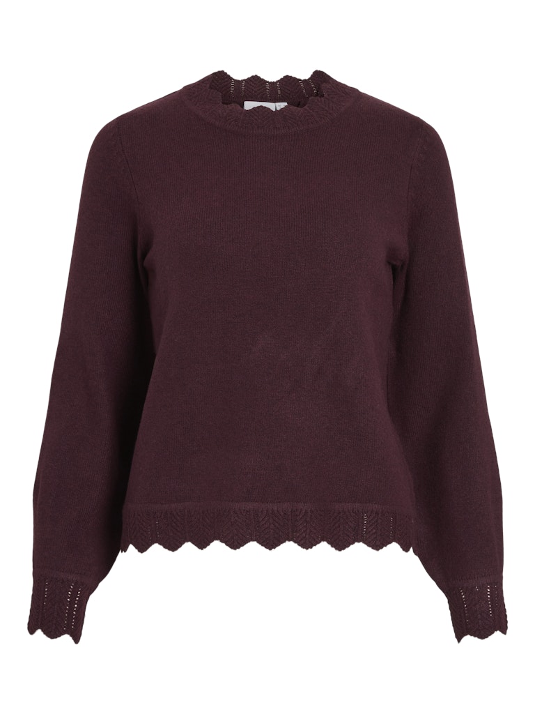 Vila Vinikolina o-neck ls knit top noos bordeaux
