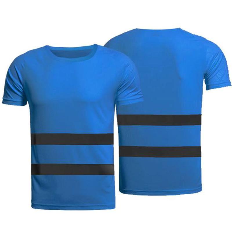 Jack and John Heren Hi Vis Viz High Visibility T-shirt Korte Mouwen Casual Outdoor Veiligheid Werk Unisex XL blauw