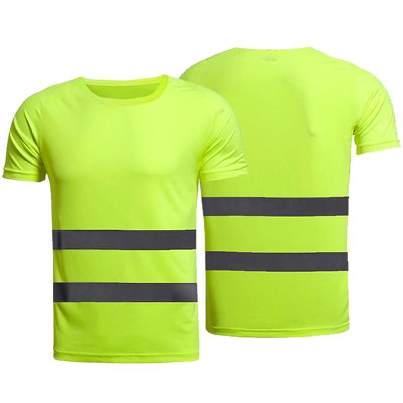 Jack and John Heren Hi Vis Viz High Visibility T-shirt Korte Mouwen Casual Outdoor Veiligheid Werk Unisex L geel