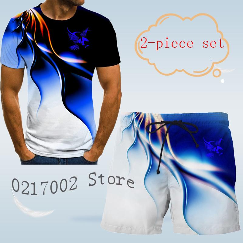 ETST WENDY 005 Herenmode Eagle print mode 3D T-shirt designer heren pak overhemd fancy Hawaiian Beach print heren shirt met korte mouwen Top XL