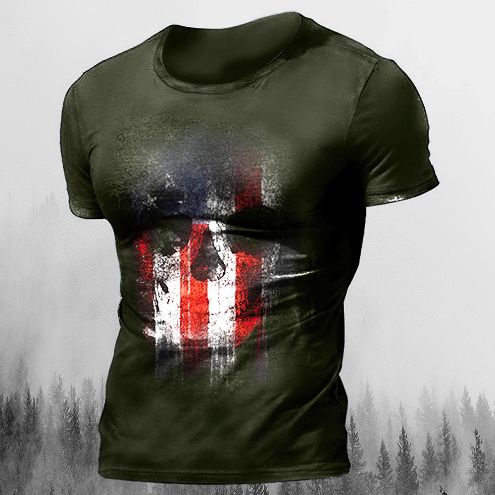Transmission of love Mannen T-shirts Zomer 3d Vintage Horror Schedel Top Hip Hop Rock Streetwear O-hals Korte Mouw Tee Oversized T-shirt Mannelijke kleding XL