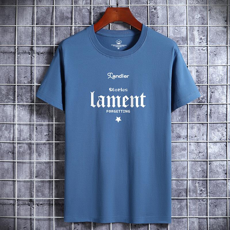 Bistrota Lament bedrukt herenmode-T-shirt van puur katoen met korte mouwen 5XL