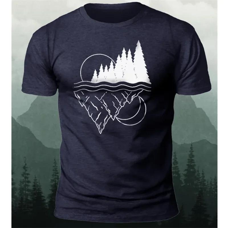 Xin nan zhuang 2024 Zomer T-shirt Voor Mannen Mountain Patroon 3d Print Heren T-shirts Nieuwe Mode Tees Sportkleding Gym Tops Homme casual Kleding XS