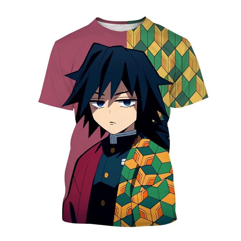 Xin nan zhuang Zomer Anime Demon Slayer Kimetsu geen Yaiba Kamado Nezuko Kochou Shinobu Cosplay 3D Print Fashion T-Shirt Cartoon Korte Mouw S