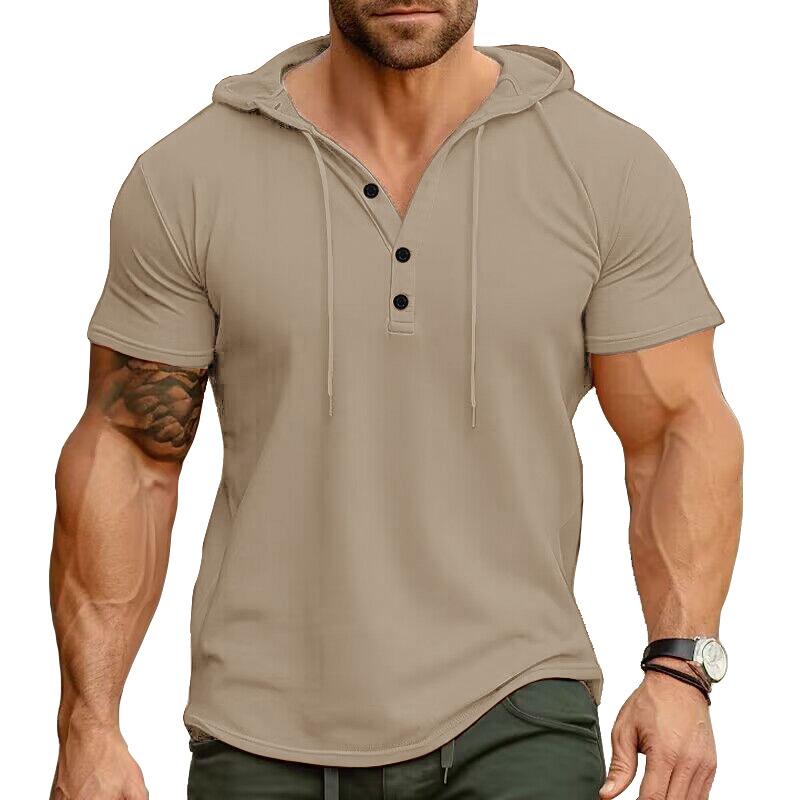 Big Thumb 2024 Zomer Gloednieuwe Heren Hood T-shirts Korte Mouw T-shirts Heren Casual Effen Kleur Tops Man Hoody voor Mannen XXL