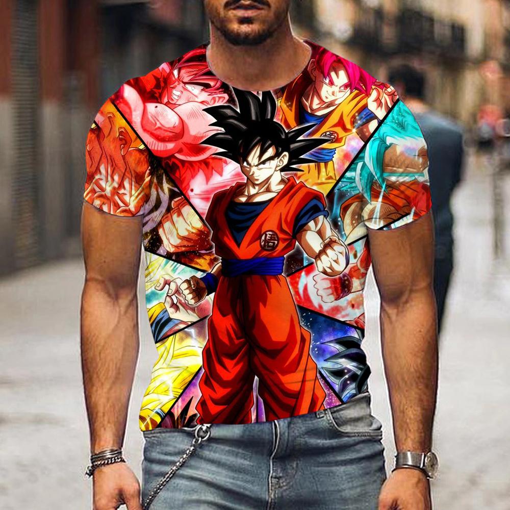 Baibao QIQI Dragon Ball Zomermode 3D Print T-shirts voor heren Casual O-hals Korte mouwen Oversized T-shirts Streetwear Anime Losse tops XXXL