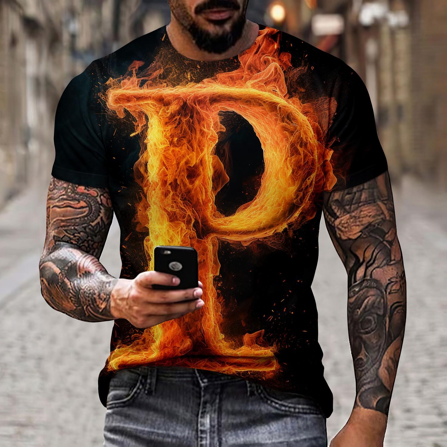 Chengyu Zomer heren T-shirt 3D Phoenix Print Gepersonaliseerd Zacht Ademend Comfortabel Koel Straat Polyester Korte mouwen T-shirts Tops 6XL
