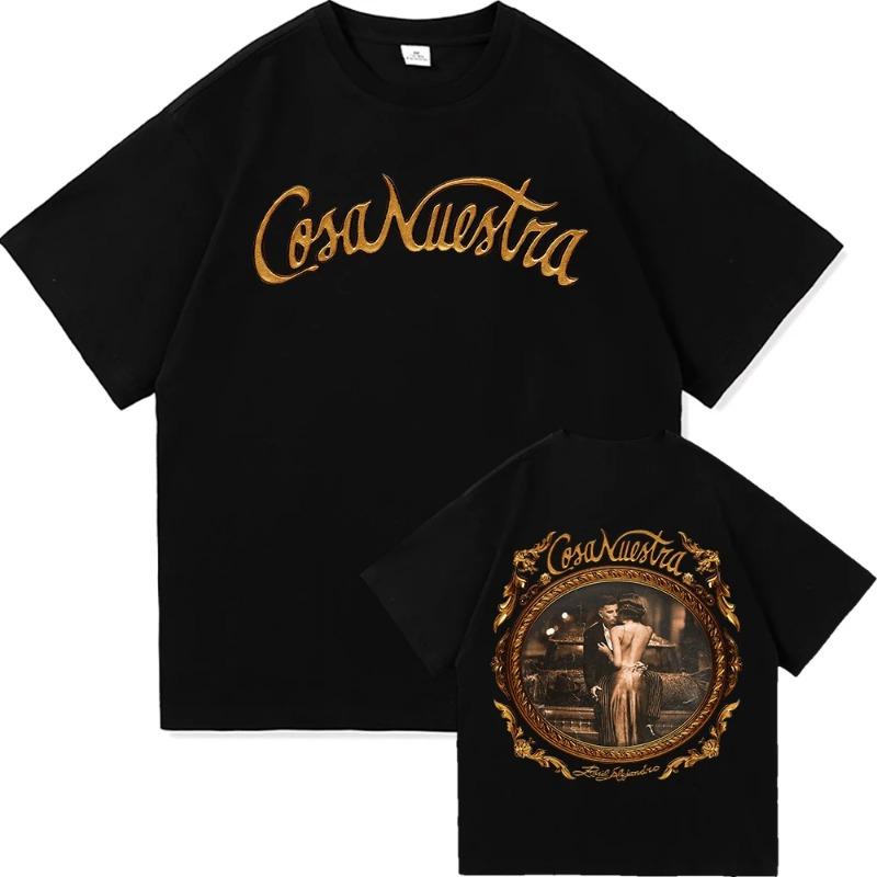WowClassic Rauw Alejandro Coca Nuestra T-shirt Mode Heren Harajuku Esthetische Grafische T-shirt Unisex Vintage Polyester T-shirts Heren XL