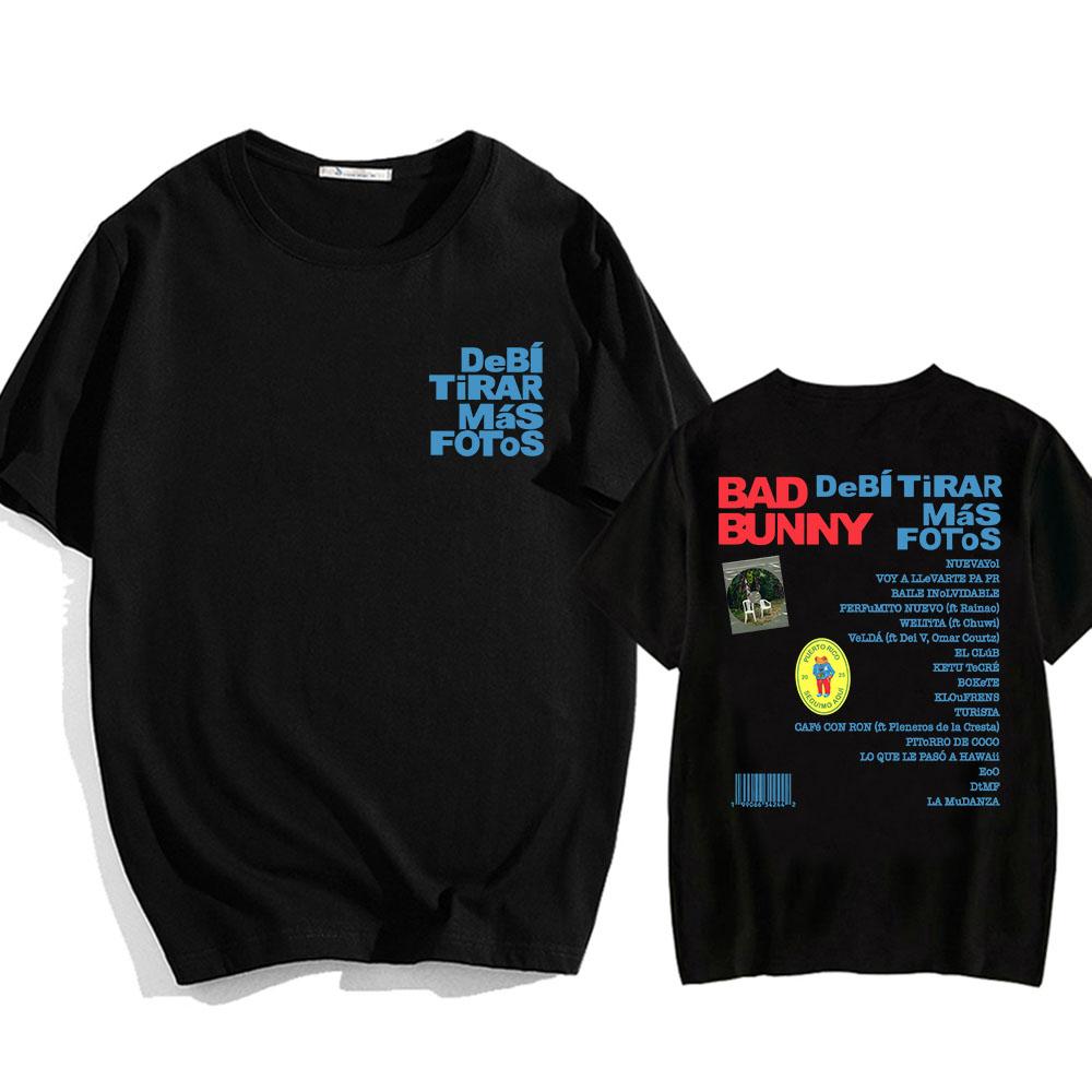 Trendy discount DTMF met Bear Cartoon T-shirts Debí Tirar Meer foto's Bedrukking T-shirt Bad Bunny Hip Hop T-shirt Katoen Hoge Kwaliteit T-shirts M