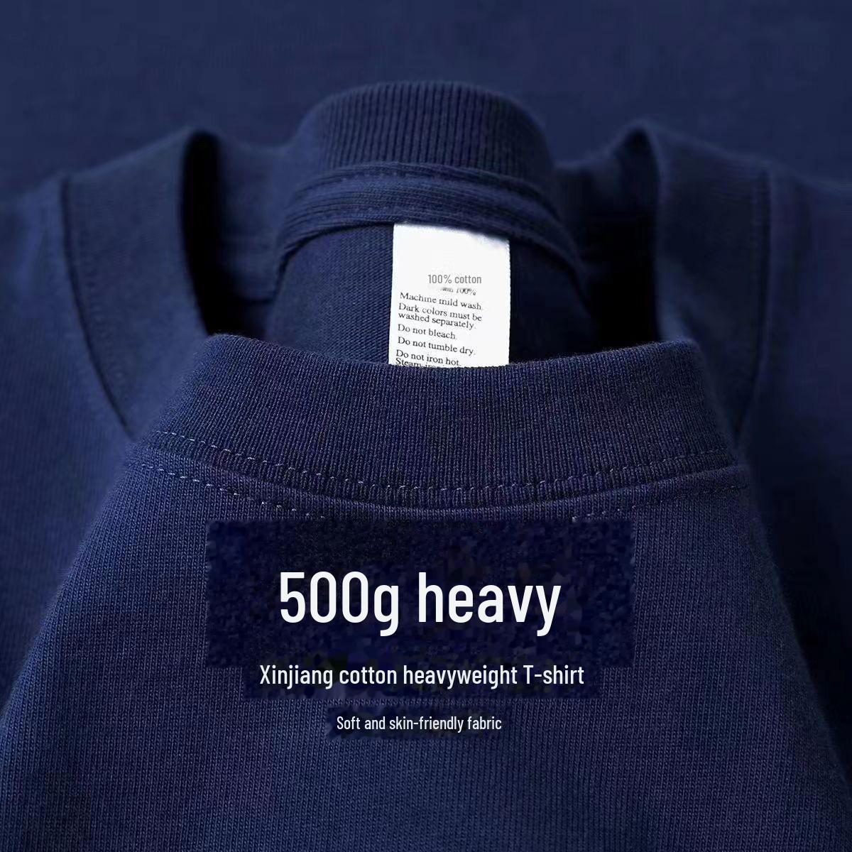 PulseTrade Unisex zwaargewicht T-shirt van puur katoen met korte mouwen in grijsgroen (500g) XXL for 180-200 jin