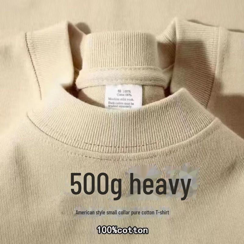 PulseTrade Unisex zwaargewicht T-shirt van puur katoen met korte mouwen in grijsgroen (500g) S for 90-120 jin
