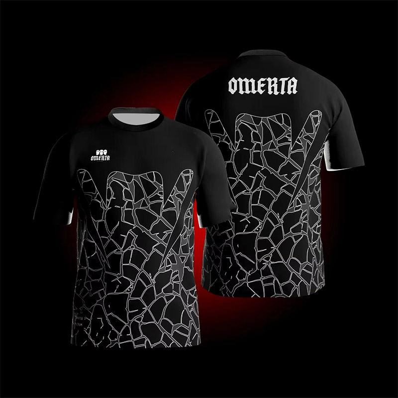Huiteng Summer 3D printed breathable jersey men's outdoor sportswear casual crew neck short-sleeved T-shirt clothing M