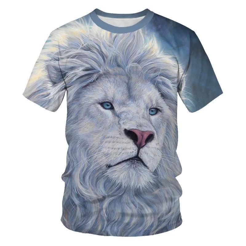 Huiteng Zomer Nieuw dierenpatroon Heren T-shirt met print en leuke elementen O-hals Plus Size Comfortabele top met korte mouwen 4XL