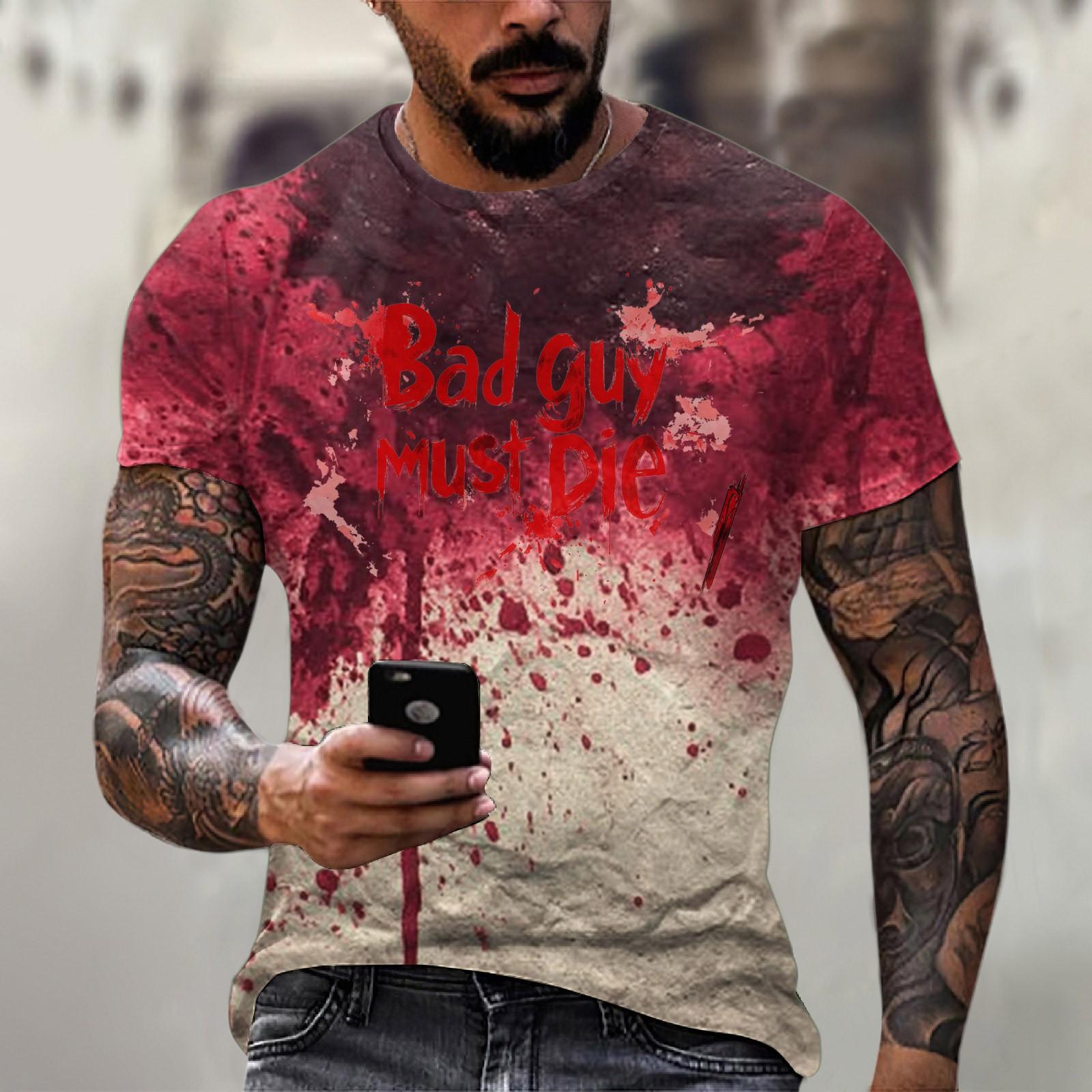 Invincible Halloween printed men's round-neck cotton-like short-sleeved top T-shirt M