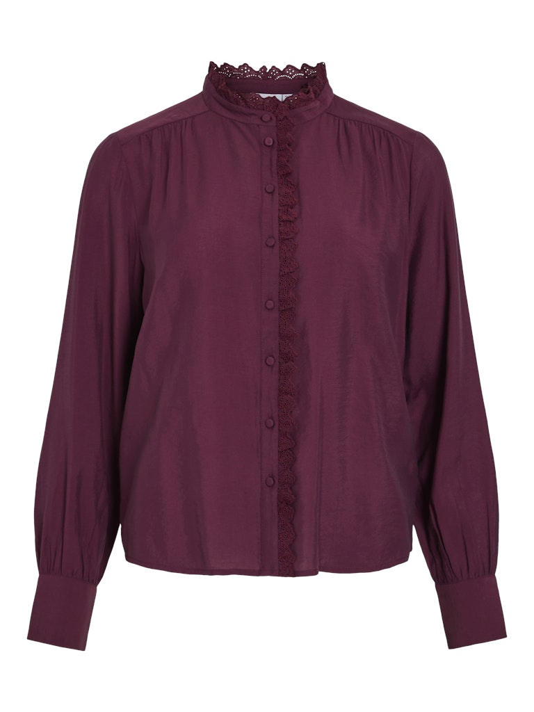 Vila Vimalima ls frill shirtpb aubergine